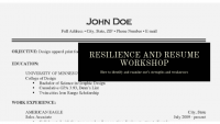RESILIENCE and Resume WORKSHOP